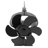 6 Blades Heat Powered Fireplace Fan Self Starting Eco Friendly Wood Stove Fan LT380 Black 152mm V1294-YM3113220263211-0421