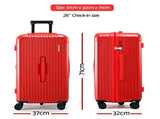 Wanderlite 28" Trunk Luggage Suitcase Travel 5 Wheels Type-C Port TSA Red LUG-ABS-TRUK-28-RD
