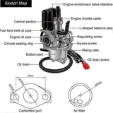 Carburetor for 50cc 2-Stroke Motorcycle Engine, Electric Choke Carb with 17mm Intake and 28mm Air V1189-LC-QP-00592