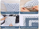Decorative Set of 4 Square Couch Pillows Linen Cushion Cover for Couch Sofa Living Room, 18"x18" V1189-WXFWAL-20260319-00053