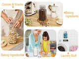 glass storage jars, airtight jars, kitchen storage, food storage, grain storage, pasta storage, V1102-122-48499-CLR-2PCS-1000ML