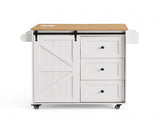 Artiss Kitchen Island Trolley Rolling Serving Cart Storage Drawer Cabinet 100cm FUR-V-KI-80-SLD-WH-AB
