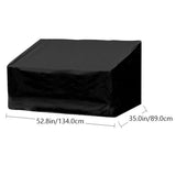 Black Oxford Fabric Outdoor Garden Chair Seat Cover Cushion Weather-Resistant Patio Protector V1192-AZ-W-22523
