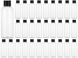 30PCS 8oz Plastic Empty Bottles, Transparent Refillable Travel Bottles with Black Disc Cap, Portable V1192-AZ-W-18339