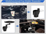 Car Cup Holder Expander with Detachable Tray, Multifunctional Car Tray Table V1263-JX-2875