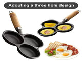 3 Hole Cast Iron Omelet Pan Non-Stick Breakfast Egg Pan Breakfast Grill Cooking Po G12141 V1369-AZ3-W-12685