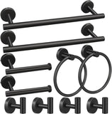 10pcs Bathroom Hardware Set, Including 16" Hand Bars, Toilet Paper Holders, Rings, Robe V1079-T0WEL10