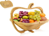 Apple Shaped Collapsible Bamboo Fruit Foldable Fruit Bowl Holder & Snack Dry Fruit Storage V1188-MS-909-001