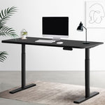 Artiss Standing Desk Motorised Electric Dual Motor Black 140CM HASD-B-M10-BKDF-BKDB-140