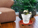 Red Plastic Plant Pot Tray with Smooth Rolling Wheels for Easy Mobility and Convenient Flower Pot V1192-AZ-W-22241