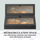 CARLA HOME Double Layer Bamboo Bread Box for Kitchen Counter - Large Capacity Bread Storage LSB-36199