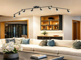 Black Track Lighting Fixture Ceiling, LED Flexible Track Lights with Swing Arm, 8-Light Directional V1171-CX-TK8USGU10B