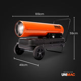 UNIMAC 50KW Portable Industrial Diesel Direct Forced Air Space Heater, Commercial Grade for V219-UMDHVP05A