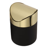 Desktop Trash Can Stainless Steel Household Mini Trash Basket Clamshell Paper Basket with Gold Lid V1294-YM0716-3117220182911