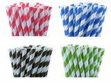 1000 Bulk Wholesale Pack Black White Drinking Straws Biodegradable Eco Paper Birthday Party Event V382-BLACKSTRAW1000
