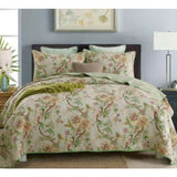 100% Cotton Lightly Quilted Coverlet Set Kew Gardens Queen 230 x 250 cm V442-STT-COVERLET-KEWGARDENS-TAUPE-QS