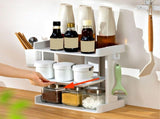 3 Tier Spice Rack with Drawer Layer Multifunction Height Adjustable Countertop Spice Shelf Organizer V1294-YM0901-3118230259011