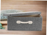 Clothes Storage Organizer Gray Storage Box Finishing Basket Cloth Quilt Desktop Container V1192-AZ-W-11125
