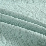 100% Cotton Embossed Aqua Medallion Serenity Coverlet Bedspread Set V745-MMPAC061011Q13U