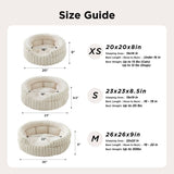 Cat Bed Fluffy Cat Bed Round Cat Bed Cat Furniture Cat Comfort Machine Washable - White - Size 20in V1107-135-50760-WHT-20IN