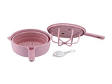 Household Vegetable Drainer Manual Salad Dehydrator Vegetable Washing Basket for KitchenPink V1294-YM0901-3118210232312