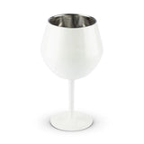 2 Pcs White Detachable Stainless Steel Wine Glass - 14oz Portable Stemmed Goblet for V888-ELOSUNG27233
