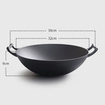 SOGA 2X 32cm Commercial Cast Iron Wok FryPan Fry Pan with Double Handle ZPAI013AX2