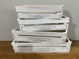 Set 4 Vintage Home Wood Crate White Wash 40x20cm V637-WDB35970