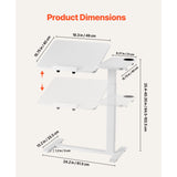Overbed Table, Mobile Bed Side Table with Flip Desktop and 4 Hidden Wheels, Height & Angle V952-CSZGXDZZCSFZ3O0N9001V0
