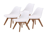 4X Retro Dining Cafe Chair Padded Seat WHITE V274-FT-J900-WH4