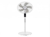 DEVANTI 16" Pedestal Fan with Remote 3 Speeds 8H Timer, White PF-RC-40G2M-WH