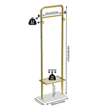 Durable Metal Corner Clothes Rack Strong Stone Base Entryway Garment Stand W Rod V767-JJ-XY1234-G1