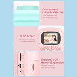 Blue Cartoon Kids Digital Camera With Rotating Lens - 32G Hd Print PRL-6090892060DBT