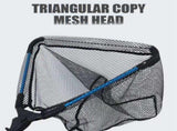 Telescopic Folding Fishing Landing Net - 92cm Aluminium Alloy Handle with 80cm Deep Triangular Mesh V888-ELOSUNG57551