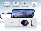 White M3S 1080P Mini Projector AU Plug Includes Manual V1221-WHITE-M3S-1080P-MINI-PROJECTOR-AU-PLUG-INCLUDES-MANUAL