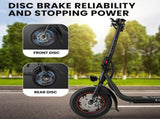 VALK Electric Scooter with Seat, Disc brakes, 12" Tyres, AU Compliant, for Adults, Teens, Commuter, V219-TRNESCVAM3KA