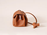 Genuine Leather Flap Crossbody Bag with Elephant Charm - Compact & Stylish Shoulder Purse V888-ELOSUNG35966