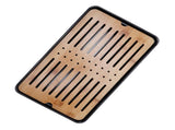 Rectangle Bamboo Tea Tray Teapot Mat Serving Tray Draining Board Tea Set Home Kitchen Use13in 1100ml V1294-YM0721-3118210073612