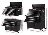 Giantz 13 Drawer Tool Box Cabinet Chest Toolbox Storage Garage Organiser Black TB-13DR-103-BK