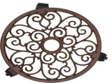 Heavy Duty Cast Iron Flowerpot Holder, Flower Stand Round Holder with Wheels Rustproof Metal V1370-AZ4-06351