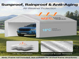 Carport Replacement Canopy, 6 x 4 m Potable Garage Tent Top Tarp with Sidewalls, UV-Resistant & V952-CKPB13X20FTHFHUUD001V0
