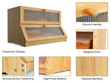 CARLA HOME Double Layer Bamboo Bread Box for Kitchen Counter with Large Capacity and Clear Window LSB-36087