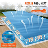 VEVOR Solar Cover, 32 x 16 ft Rectangle Solar Blanket fors, Inground Above Ground Swimming V952-TYNJRYCMJX32RI560V0