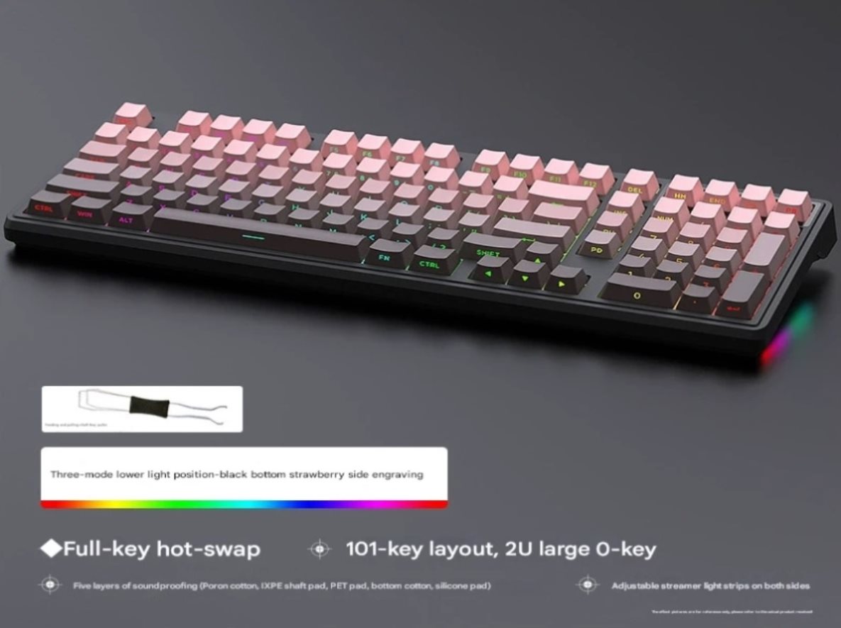 Tri-Mode RGB Mechanical Gaming Keyboard - 102-Key, Hot-Swappable ...