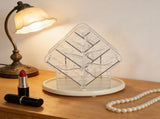 Transparent Cosmetic Display Case with Rotating Makeup Brush and Jewelry Organizer V1366-AZ2-W-13840