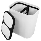 White Dual Compartment Trash Can for Home Use with Wide Lid Opening V1366-AZ2-W-12163