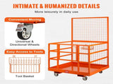 Forklift Safety Cage Work Platform 43X45in 1400lbs w/ Wheels for Aerial V952-CCGZPTCYMS214BM9RV0