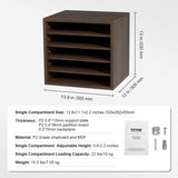 VEVOR Wood Literature Organizer Adjustable File Sorter 5 Compartments Brown V952-MZWJZLFPJBHB5IQZ7V0