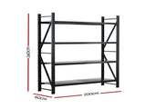 Giantz 2.4Mx2M Warehouse Shelving Garage Rack WR-F-20246-200BK-ABC