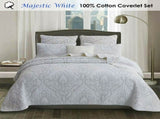 100% Cotton Coverlet Set Majestic White King V442-STT-COVERLET-MAJESTIC-WHITE-KI